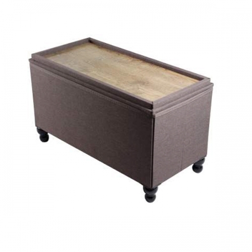Foldable Storage Ottoman With Tray